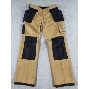 NEW Helly Hansen Work Pants Mens 34x34 Brown Double Knee Tool Pockets Carpenter